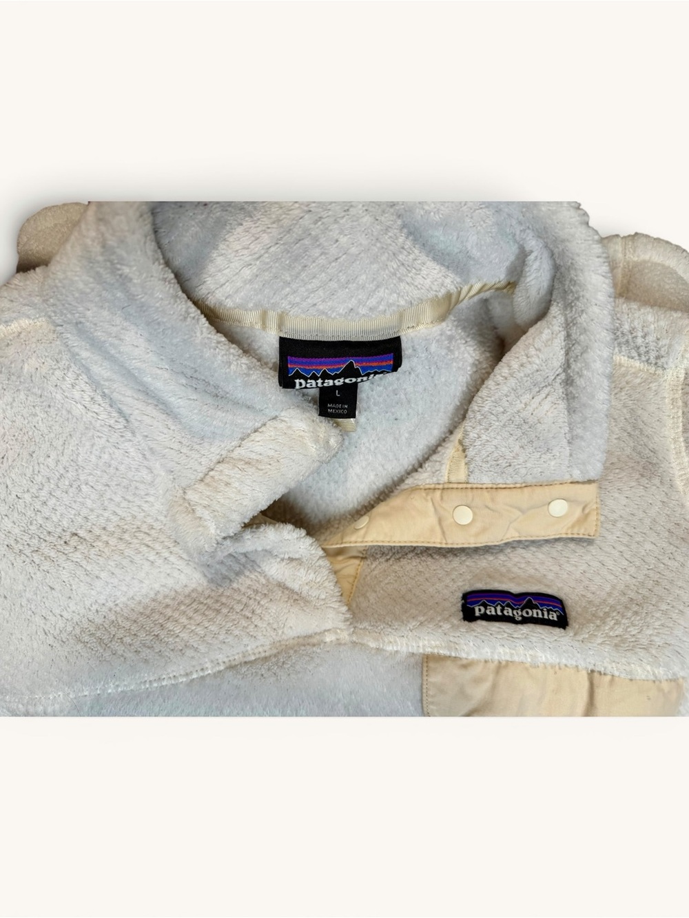 Patagonia Better Sweater Snap-T Fleece Pullover Women's Large Cream Ivory - Picture 4 of 5